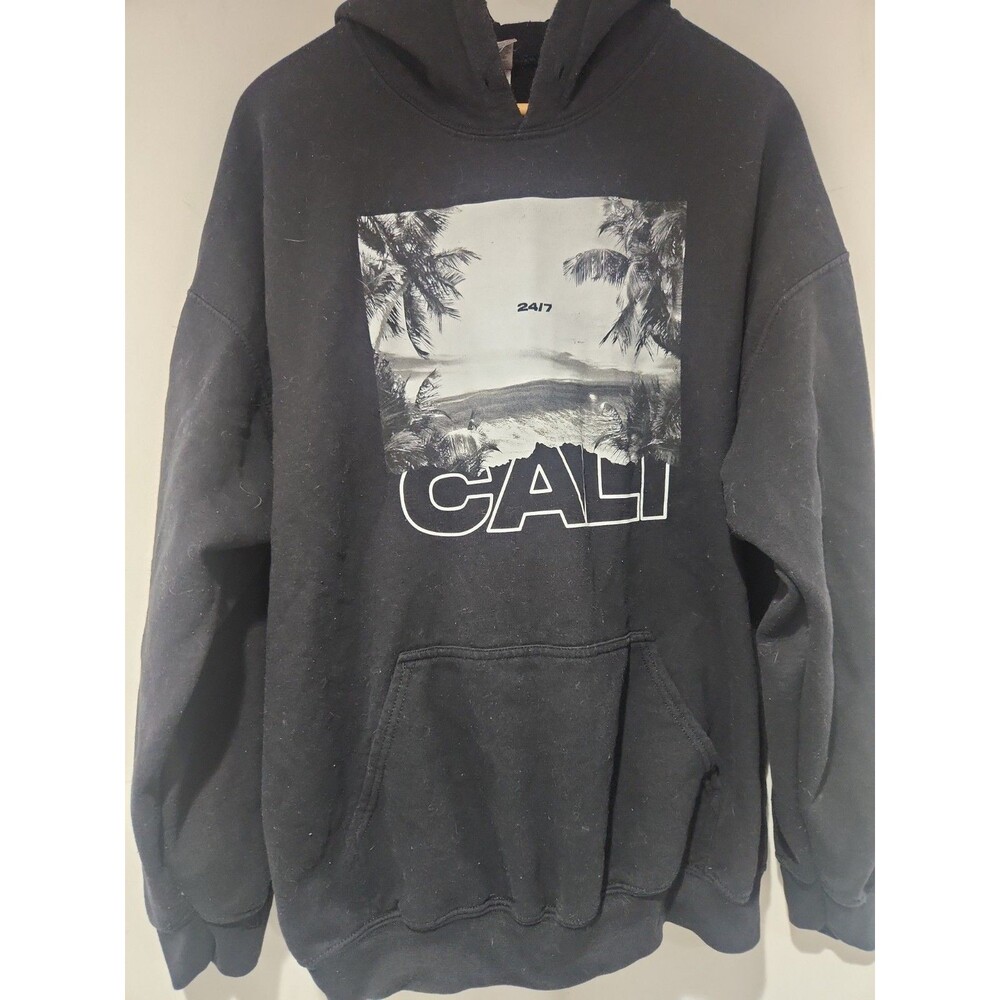 Rue21 Cali Hoodie Men's Size XL Black Long Sleeve Pullover F54